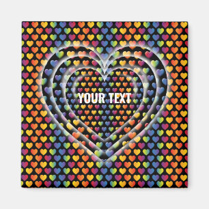 Elegante Minimalistische Regenbogen-Herzen Magnet