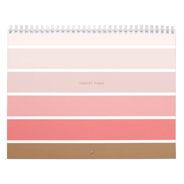 Elegante Minimalistische rosa Streifen Kalender (Titelbild)