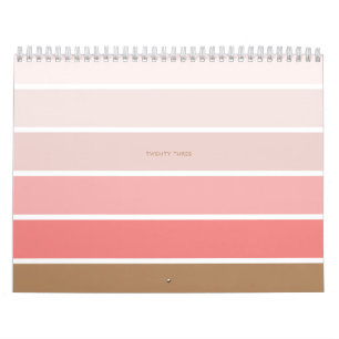 Elegante Minimalistische rosa Streifen Kalender