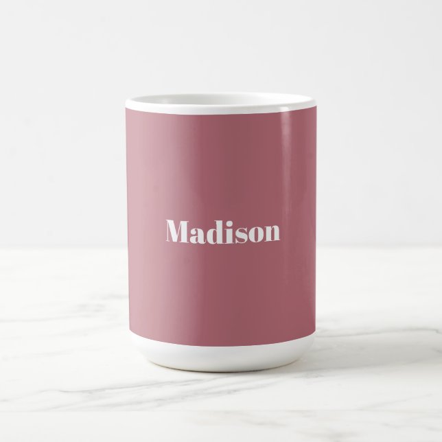 Elegante Minimalistische Rose Gold Weißer Name Kaffeetasse (Mittel)