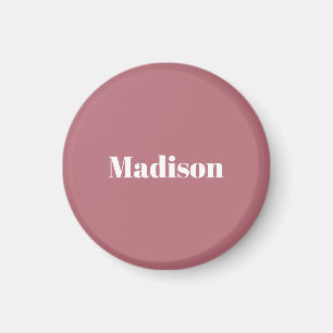 Elegante Minimalistische Rose Gold Weißer Name Magnet