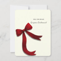 Elegante Minimalistische Rote Schleife Brautjungfe