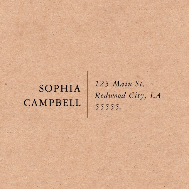 Elegante Minimalistische Rücksendeadresse Selbstfa Permastempel (Von Creator hochgeladen)