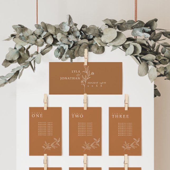 Elegante Minimalistische Rust Seating Chart Header Menükarte (Von Creator hochgeladen)