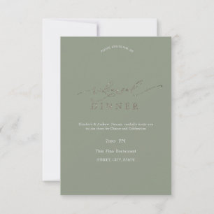 Elegante minimalistische Salbei-Grün-Probeessen Einladung