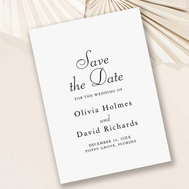 Elegante Minimalistische Save the Date-Karte Date (Elegant Minimalist Save the Date Card on dusty rose background.)