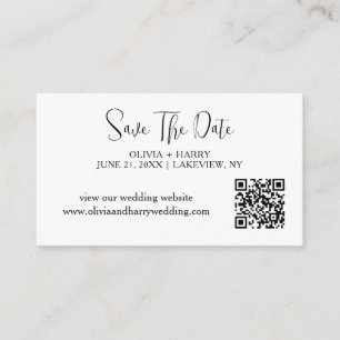 Elegante Minimalistische Save the Date-Karte   QR- Begleitkarte