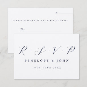 Elegante Minimalistische Schrift Serif Name Datum RSVP Karte