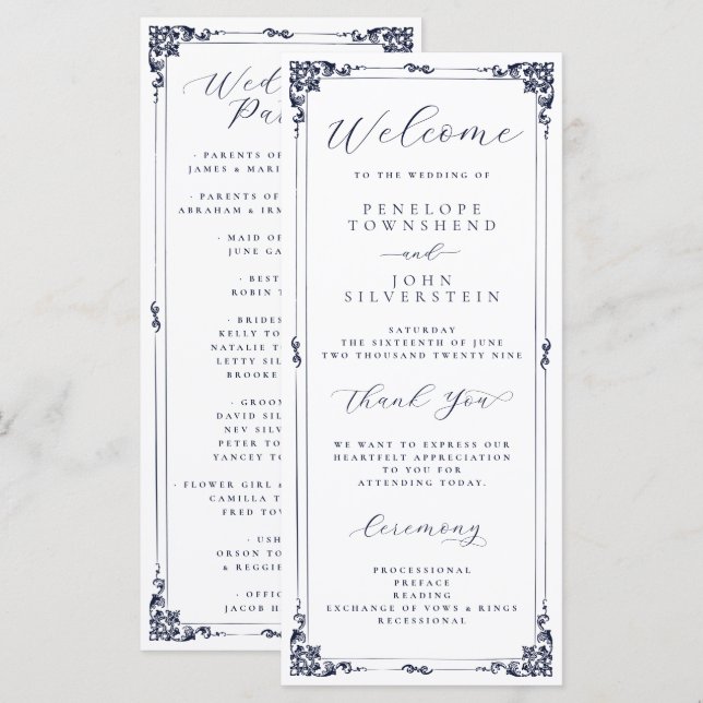 Elegante Minimalistische Schrift-Typografie-Rand-H Programm (Vorne/Hinten)