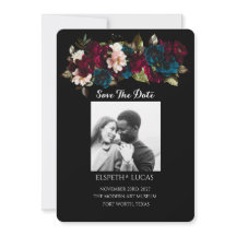 Elegante Minimalistische Schwarz- und Blumenhochze