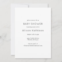 Elegante Minimalistische Schwarz-Weiß-Baby-Dusche
