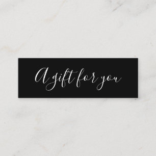 Elegante minimalistische Schwarz-Weiß-Discount-Kar Mini Visitenkarte