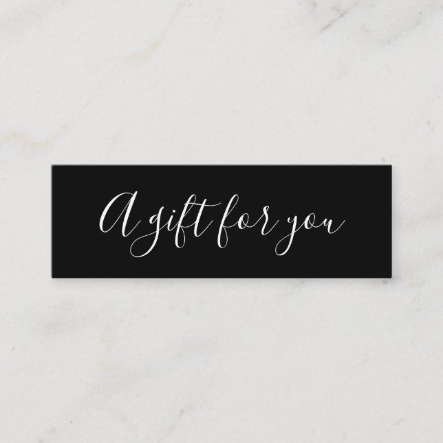 Elegante minimalistische Schwarz-Weiß-Discount-Kar Mini Visitenkarte (Vorderseite)