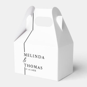 Elegante Minimalistische Schwarz-Weiß-Hochzeit Geschenkschachtel