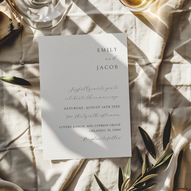 Elegante Minimalistische Schwarz-Weiß-Klassik-Hoch Einladung (Von Creator hochgeladen)