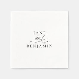 Elegante Minimalistische Schwarz & Weiß Kunst, Dic Serviette