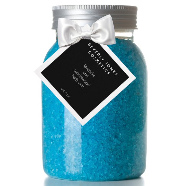 Elegante Minimalistische Schwarz-Weiß-Produkttabel Geschenkanhänger (Von Creator hochgeladen)