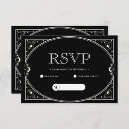 Elegante Minimalistische Schwarz-Weiß-Rsvp-Karte RSVP Karte