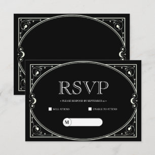 Elegante Minimalistische Schwarz-Weiß-Rsvp-Karte RSVP Karte