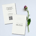 Elegante Minimalistische Schwarz-weiße Einladung z<br><div class="desc">Diese elegante, minimalistische Hochzeitseinladung ist ein komplettes Paket für Ihre einfache, aber moderne Hochzeit. Details über Ihre Hochzeit wird auf der Rückseite mit einem QR-Code, der für Ihre eigene Hochzeitswebsite angepasst werden kann. Bitte klicken Sie auf "Personalisieren" oder "Enter Information", um den Text und den QR Code zu ändern, oder...</div>