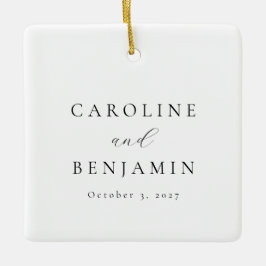 Elegante Minimalistische Schwarz-weiße Hochzeit Keramikornament