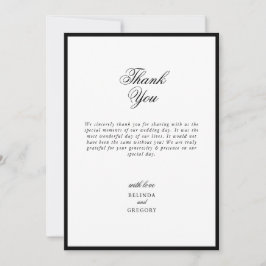 Elegante Minimalistische Schwarz-weiße Monogramm-H Dankeskarte