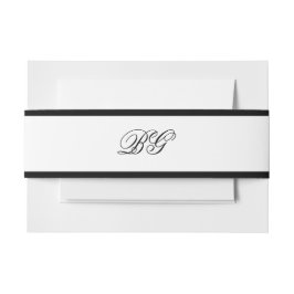 Elegante Minimalistische Schwarz-weiße Monogramm-H Einladungsbanderole