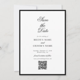 Elegante Minimalistische Schwarz-weiße Monogramm-H Save The Date