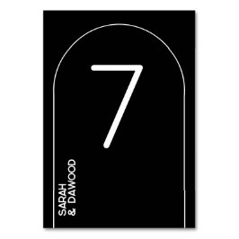 Elegante Minimalistische Schwarz-weiße muslimische Tischnummer