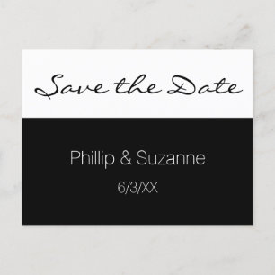 Elegante Minimalistische Schwarz-Weiße "Save the D Einladungspostkarte