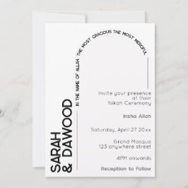 Elegante Minimalistische Schwarze Heirat Einladung