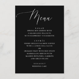 Elegante Minimalistische Schwarze Kalligraphie Hoc Menükarte