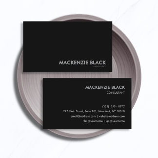 Elegante minimalistische schwarze monochrome Visit Visitenkarte