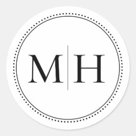 Elegante Minimalistische Schwarze Monogramm gepunk Runder Aufkleber