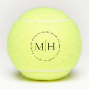 Elegante minimalistische schwarze Monogramm-Punkt- Tennisbälle