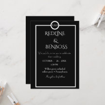 Elegante minimalistische schwarze und weiße Hochze