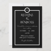 Elegante minimalistische schwarze und weiße Hochze