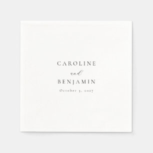 Elegante minimalistische schwarze weiße Kalligrafi Serviette