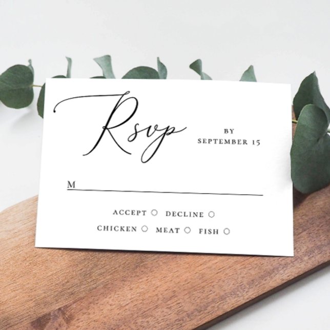 Elegante Minimalistische Script-Hochzeit | Wahl RSVP Karte (Von Creator hochgeladen)