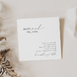 Elegante Minimalistische Script Square Hochzeit Einladung<br><div class="desc">Diese elegante, minimalistische, quadratische Hochzeitseinladung ist perfekt für Ihre klassische, einfache Schwarz-Weiß minimale moderne Boho Hochzeit. Das Design zeichnet sich durch eine skurrile, zarte und romantische handgeschriebene Kalligraphie-Schrift mit formaler Shabby Chic-Typografie aus. Das Aussehen wird bei jeder Hochzeitszeit gut sein: Frühling, Sommer, Herbst oder Winter! Das Produkt ist bearbeitbar und...</div>