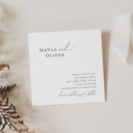 Elegante Minimalistische Script Square Hochzeit Einladung