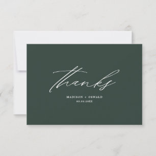 Elegante Minimalistische Script Wedding Dankbarkei Dankeskarte