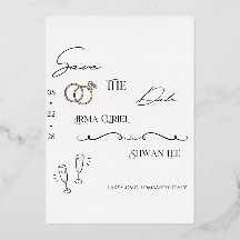 Elegante minimalistische Skript-Save-the-Date-Kart