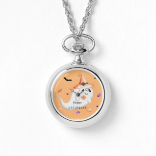 Elegante Minimalistische Snoopie: Happy Halloween Armbanduhr