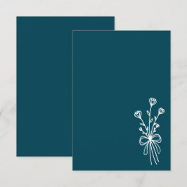 Elegante minimalistische Teal-Hochzeit Einladung