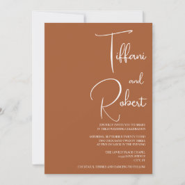 Elegante Minimalistische Terracota Wedding Einladung