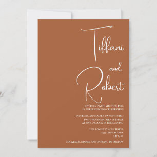 Elegante Minimalistische Terracota Wedding Einladung