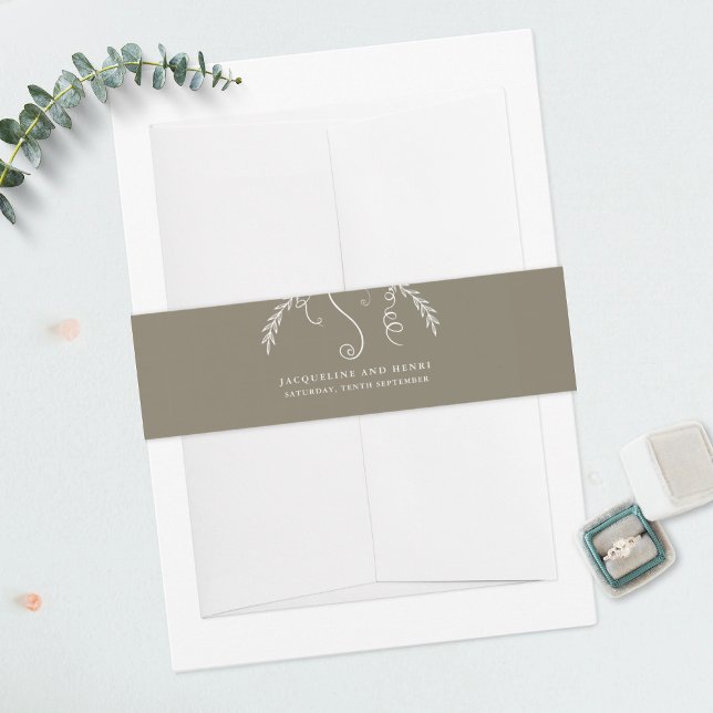 Elegante minimalistische tropische Herbstlaube Einladungsbanderole (Von Creator hochgeladen)