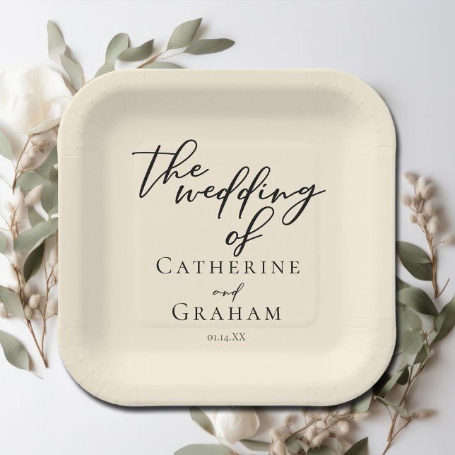 Elegante Minimalistische Typografie-Hochzeit in El Pappteller (Von Creator hochgeladen)