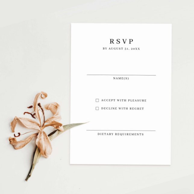 Elegante minimalistische UAWG-Antwortkarte RSVP Karte (Von Creator hochgeladen)